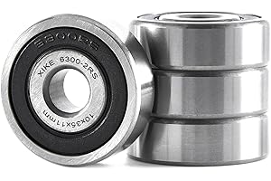 XiKe 4 Stk. 6300-2RS Kugellager, 10mm x 35mm x 11mm, Rillenkugellager mit Dichtungen, geeignet für DIY, Drehbank, 3D-Drucker, Motoren, Generatoren und Gartengeräte usw.