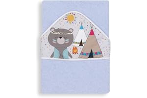 Interbaby Cape du Bain 400 GSM Coton Terry Modèle Indio Bleu 100 x 100 cm