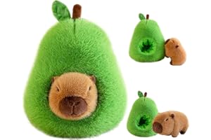 LHOEST Capibara Peluche Aguacate 35 CM Kawaii Carpincho Capybara Peluche de Capibara Animal de Peluches Juguete Capybara Regalo Navidad Cumpleaños Carnaval para Niños y Niñas Carpincho Peluches