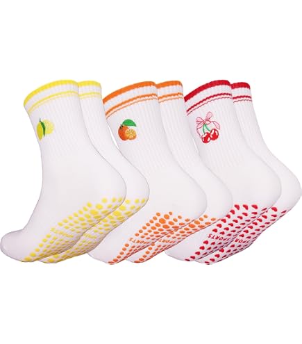 3 Paires De Chaussettes De Pilates Pour Femmes - Coton Antidérapant Avec Picots - Taille Unique (pointures 36 à 40) - Design Avec Nœuds - Pour Yoga, Fitness, Danse