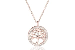 Jrêveinfini árbol de la Vida Collar Mujer Plata de Ley 925, Navidad Cumpleaños Aniversario día de San Valentín Regalo con Caja de Regalo, Ajustable 40+5cm