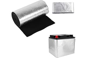 FUKAISU Kit D’Isolation Batterie Voiture, 210x17,8cm Couverture Pare-Chaleur Batterie avec Ruban Aluminium pour Plupart Véhicules Couverture Isolation Haute Température pour Protection Froid/Chaleur