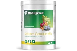 Röhnfried Kräuter-Gemüse-Mix für Tauben | 500 g | Unterstützung der Verdauung, der Atemwege und der Daunenmauser | Mit 17 Kräutern unter anderem Rote Beete- und Karottenpulver