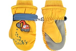 ‎BIBYKIVN Bibykivn Fäustlinge Kinder Skihandschuhe, 3-5 Jahre Junge Mädchen Winddicht Wasserdicht Winterhandschue, Warm Fäustlinge Sport Handschuhe fü Skifahren Snowboard Laufen