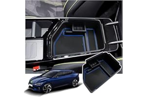 Ruiya Kompatibel mit Kia EV6 2021-2023 2024 Mittelkonsole Aufbewahrungsbox, EV6 Armlehne Organizer Tray Mittelarmlehne Handschuhfach Mittelkonsole Organizer EV6 Zubehör Mittelkonsole Ablagefach