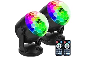 CATPOWER Fernbedienung, batteriebetrieben, tragbar, klangaktivierte Party-Lichter für draußen und drinnen, oder USB-Stecker, DJ-Beleuchtung, RBG-Disco-Kugel, Stroboskop-Lampe, Bühnen-Par-Licht für Ca