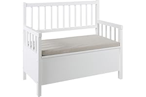 ‎AC DESIGN FURNITURE AC Design Furniture Thomas Bank mit Aufbewahrung, B: 90 x T:48 x H: 85 cm, Weiß, Holz, 1 Stk