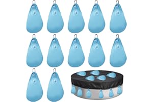 BLYEMICHDI 12pcs Sacs d'eau Lourds pour Couverture de Piscine, Sacs de Poids pour Bache Piscine, Sac de Suspension pour Couverture de Piscine, Sacs d'eau de Piscine PE, 23x34cm, Bleu Peu Profond