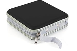 GADGET HOPPA 36 Capacity CD DVD Case Wallet Hard Cover Carry Case Portable Storage Organiser Bag - BLACK