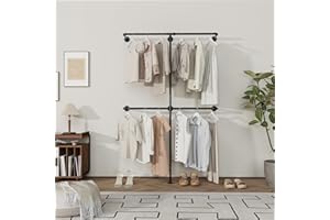 YheenLf Metal Perchero pie, Armario Abierto Vestidor, perchero pared, clothing rack, barra para colgar ropa, colgadores de ropa, Vestidores Armarios, 120x180cm