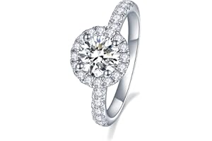 Mejewri Moissanite Engagement Rings 925 Sterling Silver Rings Promise Wedding Rings for Women 1CT/2CT H-V