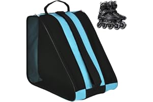 Lunaanda Roller Skate Bag, Roller Skating Tote Bag, Skating Shoes Storage Bag, Breathable Inline Roller Skate Bag, Oxford Cloth Skating Bag, with Adjustable Shoulder Strap, for Kids & Adults (Blue)