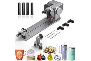 LEUKOLES ATOMSTACK R8 Rotationsfutter für P1 Laser Gravüreimaschine, mit 4 hebelfüßen, zur Gravur auf zylindrischen Objekten, Kugeln, Ringen und unregelmäßigen Formen (R8)