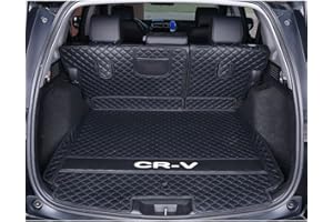 ZYCHUANGYING Kofferraummatte Rückenlehnenschutz für Honda CR-V 2017-2022 Kraftstoff Allwetter Leder Cargo Liner für CR-V Zubehör - Schwarz mit schwarzer Naht