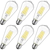 LVWIT LED Filament Bulbs ST64 E27 (Fat Cap) &ndash; 8W Equivalent to 60W, 806 Lumens, Warm White 2700K, Retro Vintage Bulb, Non-Dim