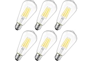 LVWIT Lampadine LED E27 Luce Calda 2700K, Lampadine Vintage E27, Lampadina ST64 Edison 11W Equivalenti a 100W, 1521 Lumen, Lampadina E27 Vintage, Risparmio Energetico,Non Dimmerabile, Pacco da 6 Unità