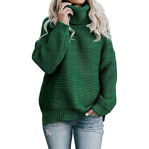 HULKAY Dames Herfst Winter Trui Gebreide Trui Ronde Hals Lange Mouwen Trui Sweatshirt met Bloemenpatroon Opdruk Warme Trui Bovenkleding, lichtgroen, L