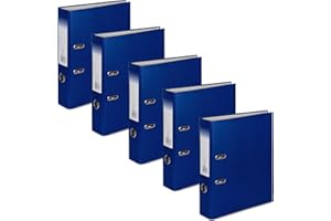 OFFICE CENTRE 5 x Blue A4 75mm Strong Premium Business Lever Arch Files Folders Metal Binder Bar Ring Document