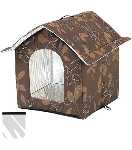 Springos Kattenhuis - Geïsoleerd - Voor Buiten - Weersbestendig - 49 X 57 X 36 Cm Naturel