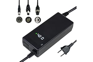 YANGZIDIANYUAN Cargador rápido de 42V para batería de Litio de 36V, con Pantalla LED y múltiples Funciones de protección y reparación, certificación CE, Equipado con Conectores (RCA 8 mm, DC 5,5 * 2,1 mm, GX12 9mm)