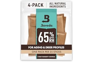 Boveda för cigarrer/tobak | 65% RH 2-vägs luftfuktighetskontroll | Storlek 60 för var 25:e cigarr per humidor