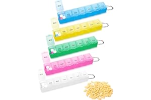 Sheryl&Rain 5 Pezzi Porta Pillole Settimanale a 7 Scomparti,Portapillole Settimanale,Porta Pastiglie Settimanale,Portapillole Giornaliero,Porta Pastiglie Giornaliero,Porta Medicine Settimanale