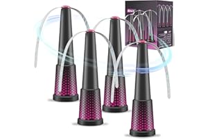 Hiloshine 4 Stück Fliegenwedler,Einziehbar und Aufhängbar Fliegenwedler für den Tisch, Tragbarer Mückenschutz Ventilator für Fliegenventilator zum Fliegen Fliegenwedler für Tische