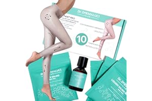 ‎DR. DERMALUCI LAB Anti-Cellulite-Entwässerungsstrumpfhose Set |10 Anwendungen: 5 Entwässerungsbehandlungen + 5 Körperöl | Totes Meersalz/Brennnessel/Efeu/Koffein |Natürliche Inhaltsstoffe |5 Einweg-Tanga+5 Cartene