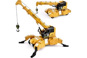 vamei Baustellen Fahrzeuge Spielzeug Metall Kunststoff Kran Spielzeugautos Baufahrzeuge LKW Spielzeug Kinder Transformierbar Lastwagen Spielzeug Geschenk für Jungen 3 4 5 6 Jahre (Kran)