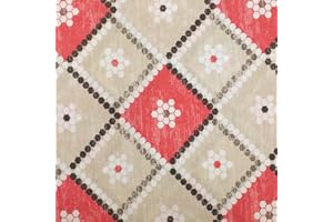 Kt KILOtela - Tessuto di Tela Stampata – Scampolo di 300 cm di Lunghezza x 280 cm di Larghezza | Rombi di esagoni – Rosso, Nero, Bianco – 3 Metri