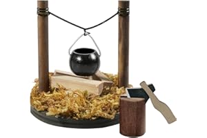 YUNSTK Wichtel Zubehör, Mini Lagerfeuer Wichtelzubehör mit Axt, Wichtel Feuerstelle Krippe Weihnachten Zubehör, Bonfire Wichtel Werkzeug, Miniatur Weihnachten Lagerfeuer Wichteltür Puppenhaus Deko