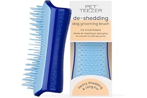 Tangle Teezer | Pet Teezer mała szczotka do odrzucania i pielęgnacji psów, sucha szczotka lub szczotka do kąpieli dla psów, granatowa i błękitna
