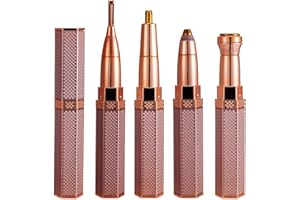 FAMKIT Gesichtshaarentferner, UBS wiederaufladbarer 4-in-1 Augenbrauen-Trimmer & Gesichtshaarentferner, schmerzloser Damenrasierer für Gesicht, Augenbraue, Nase, Ohr, Körperhaar (Farbe: Rose Gold)