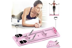 AISNY Tablero Reformador Pilates, Reformer Plegable para Pilates Tabla Ejercicios Multifuncional Tabla Pilates con Contador LED Tabla Ejercicios con Mango Ajustable De Rebote Automático