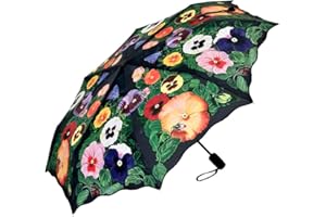 VON LILIENFELD® Ombrello Pieghevole Tascabile Viole del pensiero Apertura e Chiusura Automatica Antivento Portatile Leggero Stabile Colorato Fiore