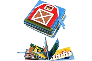 kukelen Quiet Book 3D en feutre pour apprendre Quiet Book Montessori Livre éducatif en tissu sensoriel Bush Board pour tout-petits, tableau d'activités pour l'école maternelle pour 2 à 6 ans