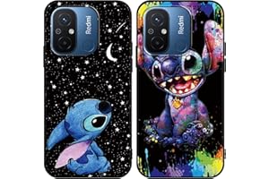 Omyzo [2 Piezas Stitch Funda para Xiaomi Redmi 12C 4G 6,71", Carcasa Silicona con Ultra Slim TPU Duro con Kawaii Dibujos Animados Patrón antigolpes Bumper Protectora Phone Case
