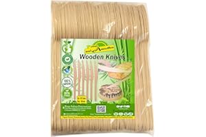 nalAmudhu Disposable Wooden Knives for Home Use, 100% Biodegradable & Eco-Friendly Disposable Knives, Event Supplies, Party Supplies, 160 mm (Pack of 100 Knives)