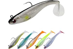 Ryvera Juego de cebos de pesca, 5 unidades, cebo artificial, señuelos de pesca, señuelos para lucioperca, perca, trucha, swimbait, accesorios de pesca de agua dulce, accesorios de pesca de agua