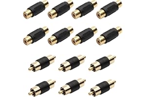 GALDOEP RCA Verbindungsstück Cinch Kupplung RCA Adapter,für mit Plattenspieler, CD, DAC, Receiver etc (8xCinch Buchse auf Cinch Buchse Verbinder,6xChinch Stecker auf Chinch Stecker)