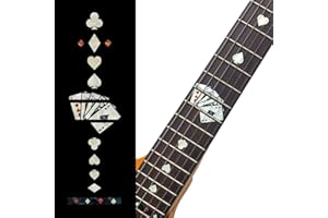 INLAYSTICKERS Marcadores de trastes adhesivos para guitarras - Naipes - White Pearl, F-020PC-WT