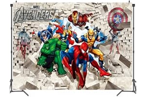 SIMYRON Avengers sfondo panno, fotografia festa Marvel supereroe sfondo decorazione, ragazzo tema festa di compleanno decorazione puntelli parete bianca ragazzo foto cabina studio puntelli 150 * 100 cm