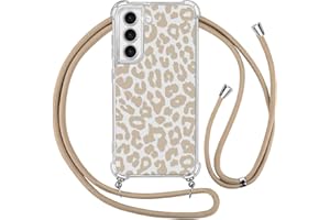 Ciciber Ttusy Handykette Hülle für Samsung Galaxy S21 FE mit Band, Durchsichtig Muster Leopard Case Weiches Silikon Schutzhülle mit Kordel zum Umhängen Necklace HandyHülle für Samsung S21 FE, 06