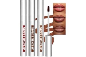 SKYNEST 3Pcs Lip Liner Stain, Natural Long Lasting Lip Stain Peel Off, Waterproof Stay On All Day, Transfer-Proof, Highly Pigmented, Abzieh-Lippenstift (Kaffee & Kakao & Rose)