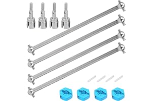 Qiter RC Drive Shaft, Metal 5mm Wheel Eco‑friendy RC Hub Combiner, for HSP 94111 94108 1/10 RC Car(Silver)