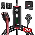 MCEVKELN ev charger Type 2 to 3 PIN - 3Pin to Type 2 3kW 7M| 1-Phase| 13A Mode 3 Charging Cable | Switchable Current 6A-13A, EV Mobile Charging Station for Electric Cars & Hybrid Sock