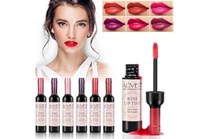 PEPHUCA 6 colori/set di macchie per le labbra di vino, di lunga durata, impermeabile, opaco, per labbra e bottiglie di vino, lucidalabbra, rossetto per vino, idratanti naturali, regalo per ragazze e donne