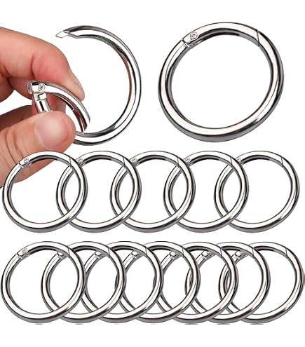 Lot De 10 Mousquetons Ronds En Alliage De Zinc - 5 Tailles (13/16/19/25/31 Mm) - Parfait Pour Bricolage, Sacs, Accessoires Et Travaux Manuels