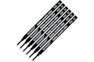 6 X Schmidt 888 Rollerball Refill - Medium - Black Ink - (Made In Germany)