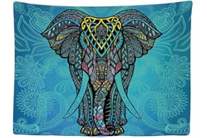 Ulticool - Elephant Bohemian Hippie Ibiza Style - Tapestry - 200 x 150 cm - Poster - Decoration - Hippie Accessories - Decoration - Cloth - Painting - Room Divider Curtain for Bed, Wall or Ceiling